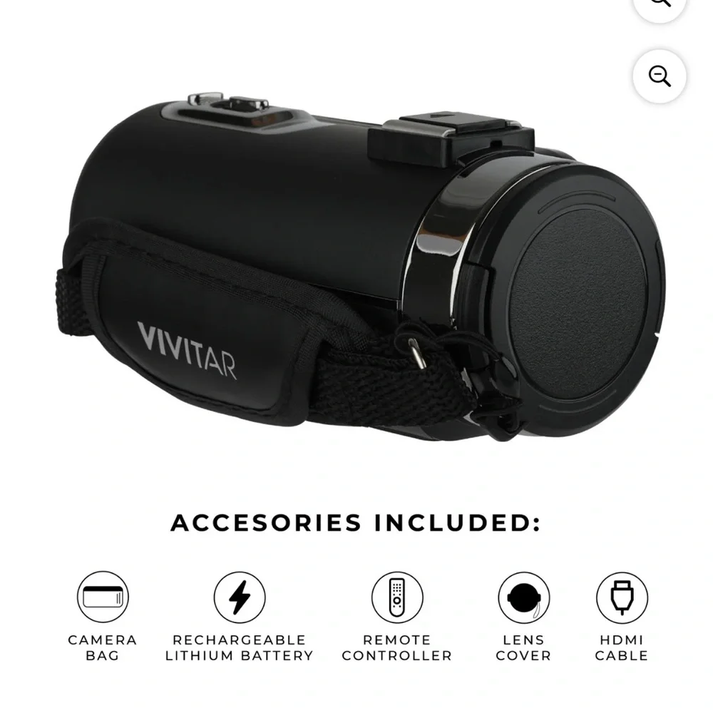 Vivitar Pro 4K Black Camcorder with 18X Digital Zoom